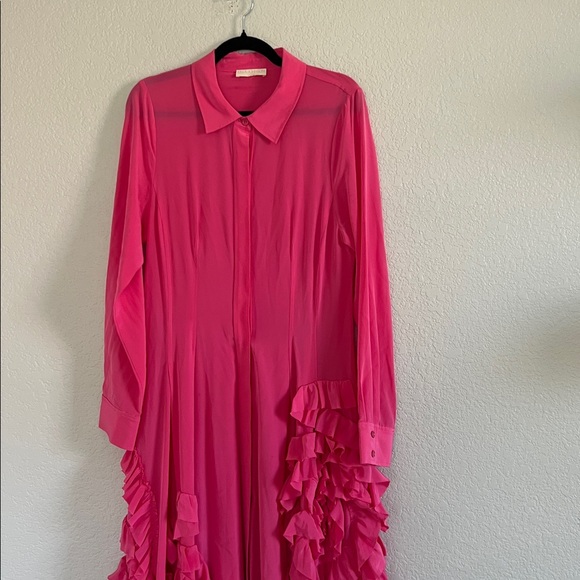 Ulla Johnson Vibrant Pink Ruffle Maxi Dress - Picture 4 of 13